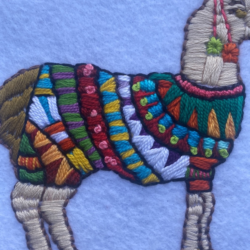 Hand Embroidered Llama - Picture 4 of 8